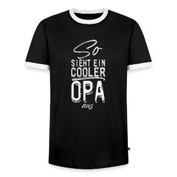 Opa Enkel 2021 Bester der Welt outfit Spruch - Männer Kontrast-T-Shirt - Schwarz/Weiß - Vorne - AI Model Female 172 light (172cm) & AI Model Male 178 light (178cm)
