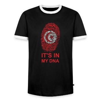 Tunisia DNA - Men's Ringer Shirt - black/white - Front - AI Model Female 172 light (172cm) & AI Model Male 178 light (178cm)