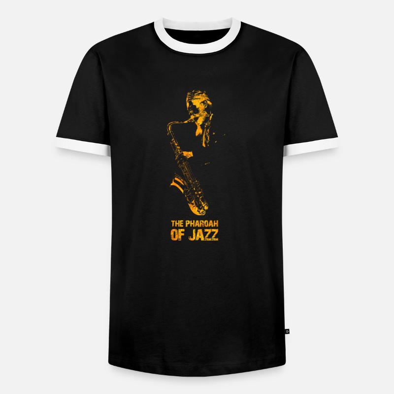Der Pharao des Jazz - Männer Kontrast-T-Shirt - Schwarz/Weiß