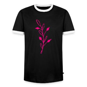 Flower Flower Plant - T-shirt contrasté Homme - noir/blanc - Devant - AI Model Female 172 light (172cm) & AI Model Male 178 light (178cm)