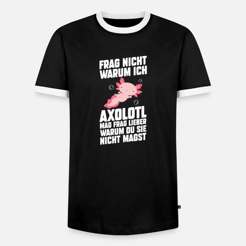 Axolotl - Men's Ringer Shirt - black/white