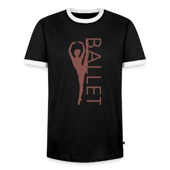 Ballerine Ballet Danseuse Dancing Ballet Cadeau - T-shirt contrasté Homme - noir/blanc - Devant - AI Model Female 172 light (172cm) & AI Model Male 178 light (178cm)
