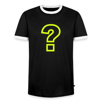 Question mark - Men's Ringer Shirt - black/white - Front - AI Model Female 172 light (172cm) & AI Model Male 178 light (178cm)