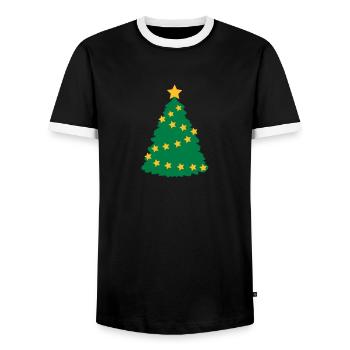 Sapin de Noël - T-shirt contrasté Homme - noir/blanc - Devant - AI Model Female 172 light (172cm) & AI Model Male 178 light (178cm)