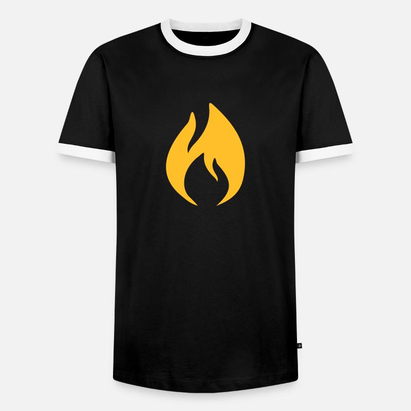 Fire - Men's Ringer Shirt - black/white