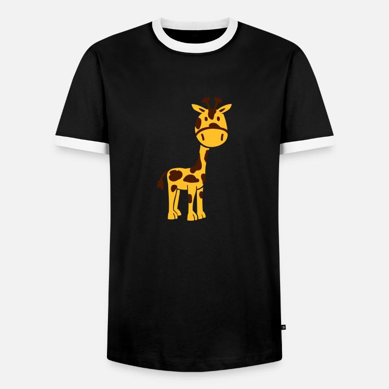 Giraffe - Männer Kontrast-T-Shirt - Schwarz/Weiß