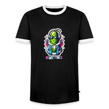 Digga Chill - T-shirt contrasté Homme - noir/blanc - Devant - AI Model Female 172 light (172cm) & AI Model Male 178 light (178cm)