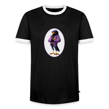 Rabe - Männer Kontrast-T-Shirt - Schwarz/Weiß - Vorne - AI Model Female 172 light (172cm) & AI Model Male 178 light (178cm)