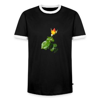 BOUTON DE ROSE - T-shirt contrasté Homme - noir/blanc - Devant - AI Model Female 172 light (172cm) & AI Model Male 178 light (178cm)