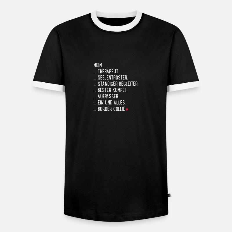 bordercollie - Männer Kontrast-T-Shirt - Schwarz/Weiß