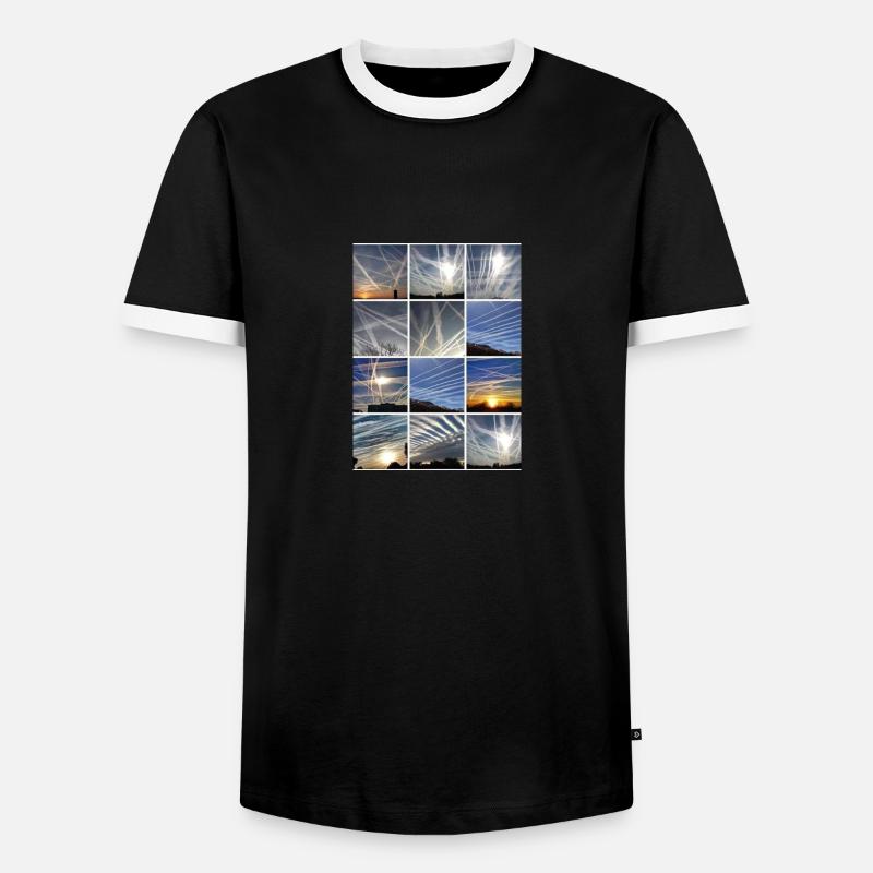 Chemtrails Clouds - Men's Ringer Shirt - black/white
