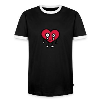 weinendes Herz 3 - Männer Kontrast-T-Shirt - Schwarz/Weiß - Vorne - AI Model Female 172 light (172cm) & AI Model Male 178 light (178cm)