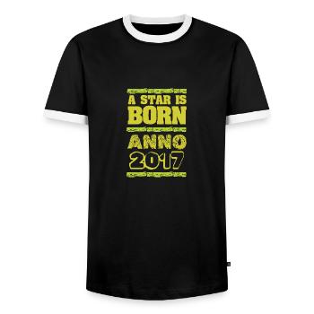 est 2017 - T-shirt contrasté Homme - noir/blanc - Devant - AI Model Female 172 light (172cm) & AI Model Male 178 light (178cm)