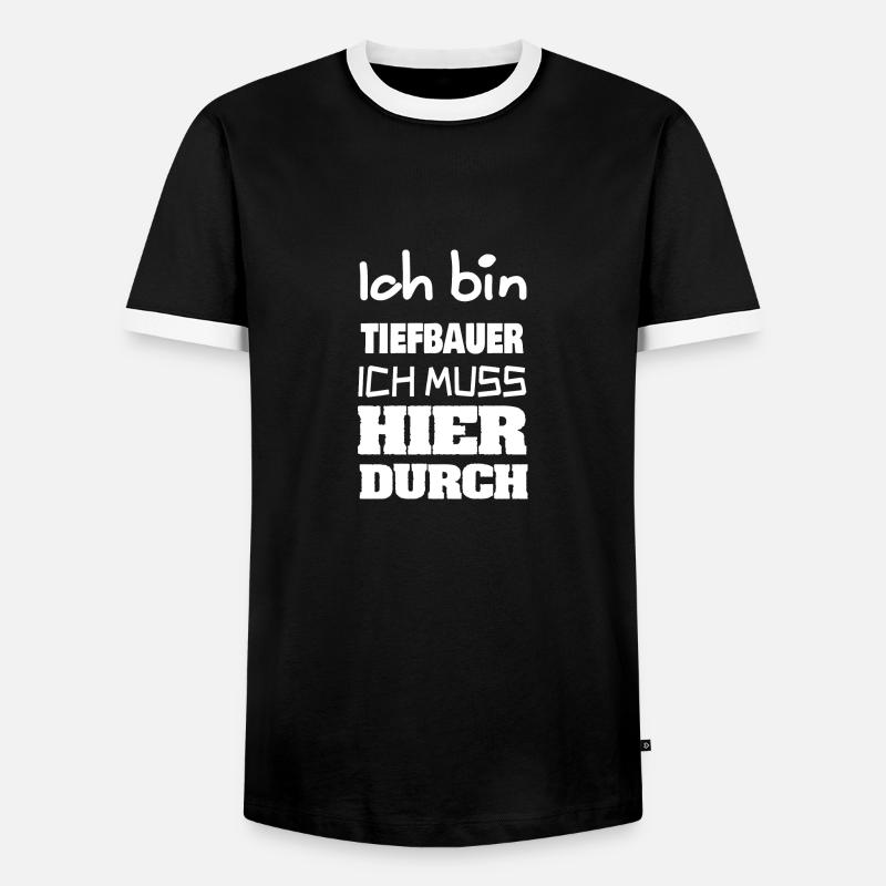 Beruf Tiefbauer - Männer Kontrast-T-Shirt - Schwarz/Weiß