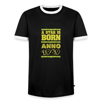 Spruch 1969 - Männer Kontrast-T-Shirt - Schwarz/Weiß - Vorne - AI Model Female 172 light (172cm) & AI Model Male 178 light (178cm)