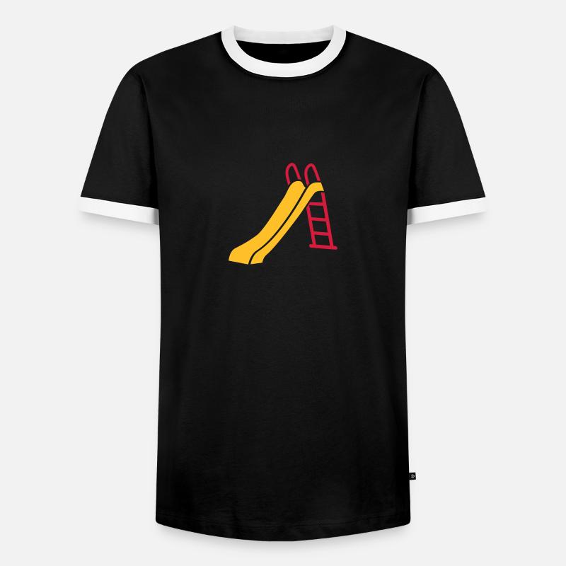 Slide - Men's Ringer Shirt - black/white