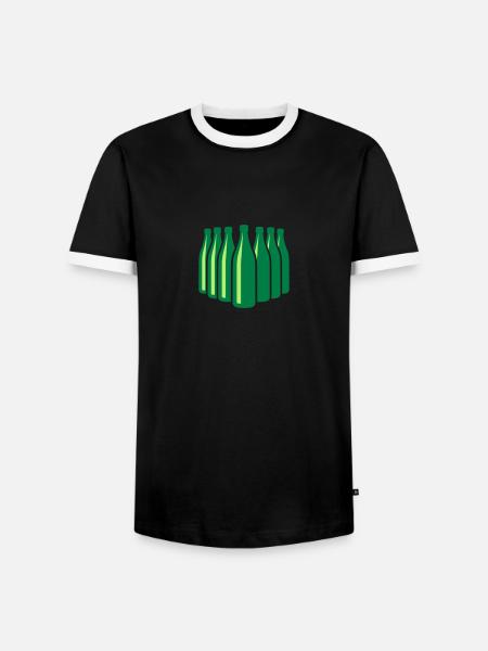 Bier Bowling - Männer Kontrast-T-Shirt - Schwarz/Weiß