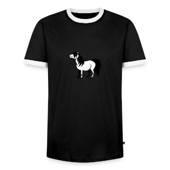 Pony - Men's Ringer Shirt - black/white - Front - AI Model Female 172 light (172cm) & AI Model Male 178 light (178cm)