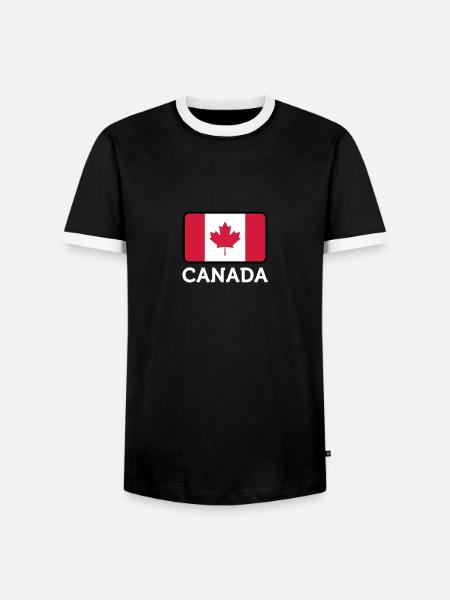 National Flag Of Canada - Men's Ringer Shirt - black/white