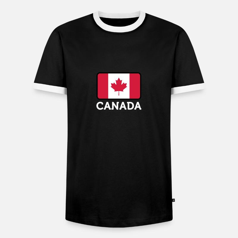 Drapeau national du Canada - T-shirt contrasté Homme - noir/blanc