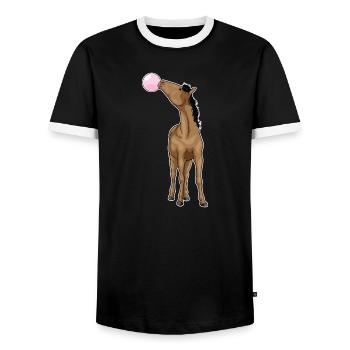 Gomme à mâcher de cheval - T-shirt contrasté Homme - noir/blanc - Devant - AI Model Female 172 light (172cm) & AI Model Male 178 light (178cm)
