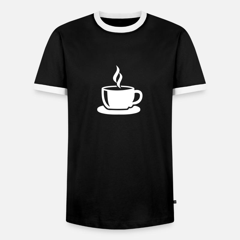 Kaffee - Männer Kontrast-T-Shirt - Schwarz/Weiß