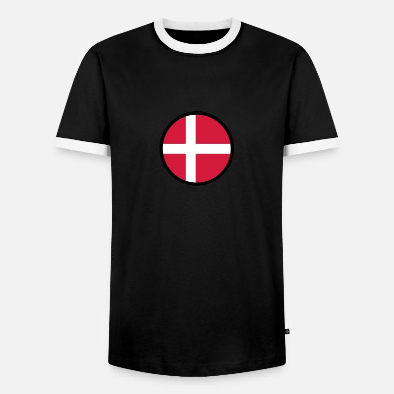 Marked By Denmark - Men's Ringer Shirt - black/white