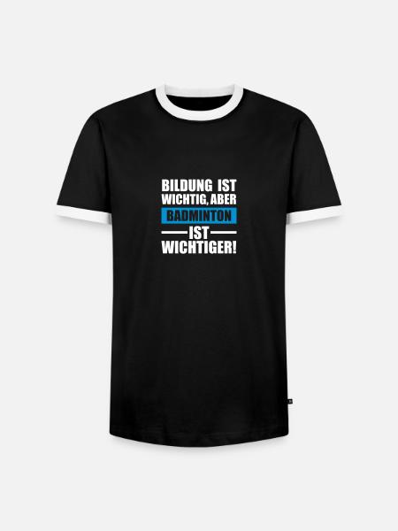 Badminton Sportart - Männer Kontrast-T-Shirt - Schwarz/Weiß