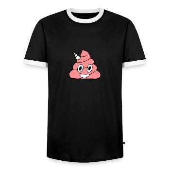 Einhorn Kackhaufen - Männer Kontrast-T-Shirt - Schwarz/Weiß - Vorne - AI Model Female 172 light (172cm) & AI Model Male 178 light (178cm)