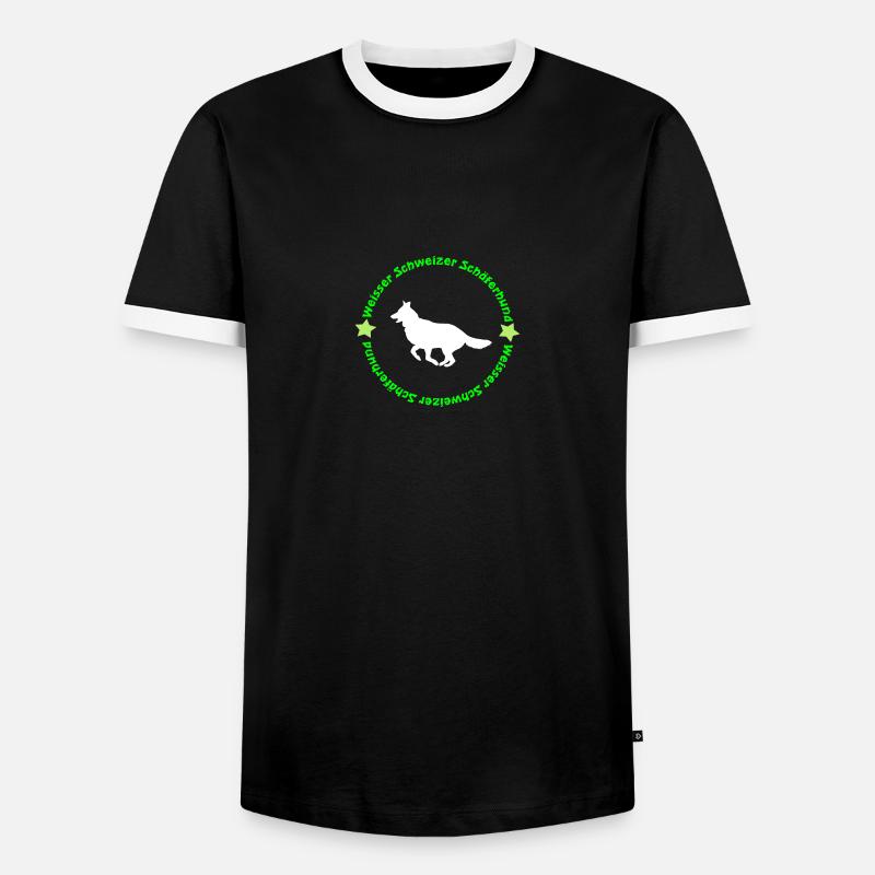 Weisser Schweizer Schäferhund - Männer Kontrast-T-Shirt - Schwarz/Weiß