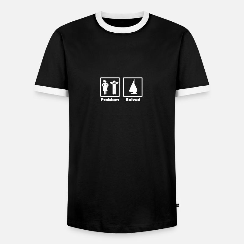 problem solved - Men's Ringer Shirt - black/white