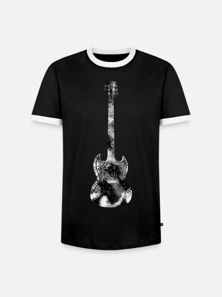 Gitarre Mit Würfeln - Männer Kontrast-T-Shirt - Schwarz/Weiß