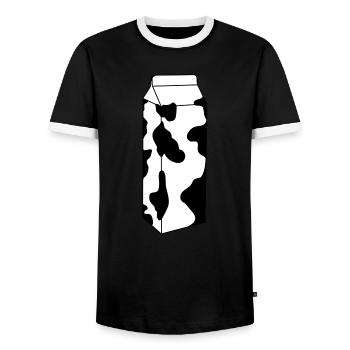 Lait - T-shirt contrasté Homme - noir/blanc - Devant - AI Model Female 172 light (172cm) & AI Model Male 178 light (178cm)