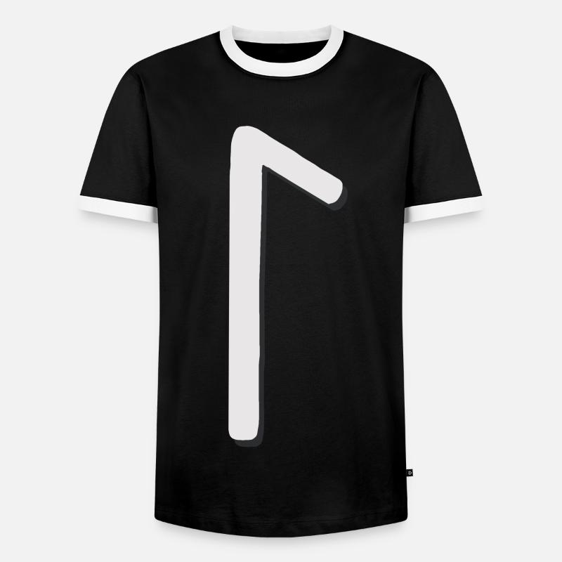 Futhark Runic Alphabet Laguz - Men's Ringer Shirt - black/white