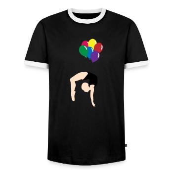 Luftballon - Männer Kontrast-T-Shirt - Schwarz/Weiß - Vorne - AI Model Female 172 light (172cm) & AI Model Male 178 light (178cm)