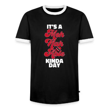 Trinidad and Tobago flag - Men's Ringer Shirt - black/white - Front - AI Model Female 172 light (172cm) & AI Model Male 178 light (178cm)