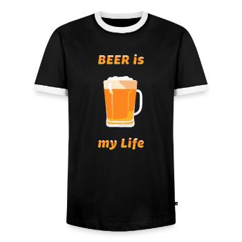 Bouteille de bière Mug Booze Enterrement de vie de garçon 6 - T-shirt contrasté Homme - noir/blanc - Devant - AI Model Female 172 light (172cm) & AI Model Male 178 light (178cm)