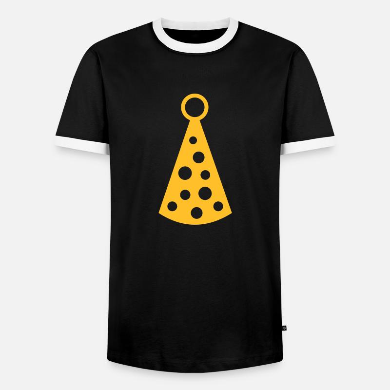 Party hat - Men's Ringer Shirt - black/white