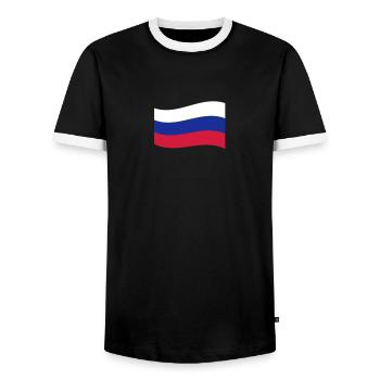 russia - T-shirt contrasté Homme - noir/blanc - Devant - AI Model Female 172 light (172cm) & AI Model Male 178 light (178cm)
