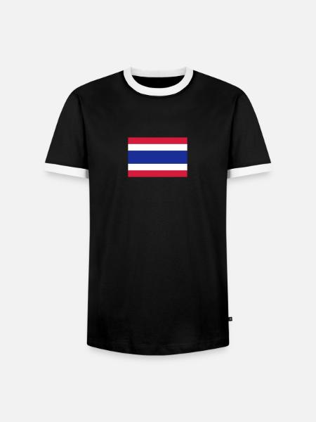 National Flag Of Thailand - Men's Ringer Shirt - black/white