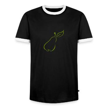 pear - Men's Ringer Shirt - black/white - Front - AI Model Female 172 light (172cm) & AI Model Male 178 light (178cm)