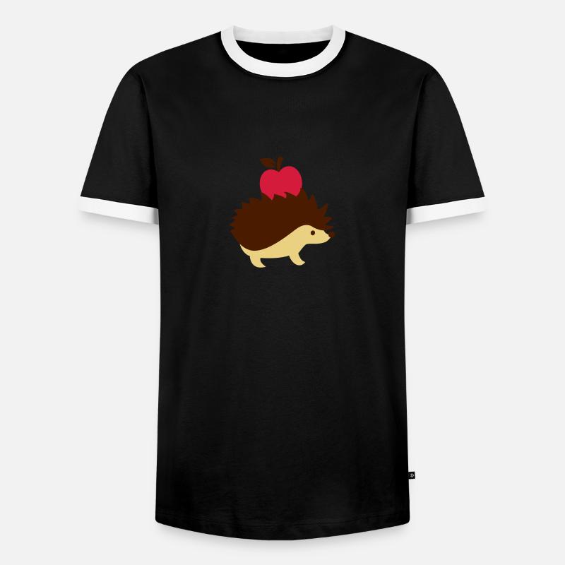 Igel - Männer Kontrast-T-Shirt - Schwarz/Weiß