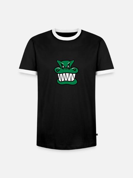Wicked funny cool Dragon comic - Men's Ringer Shirt - black/white