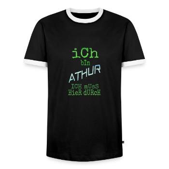 Geschenk für Athur - Männer Kontrast-T-Shirt - Schwarz/Weiß - Vorne - AI Model Female 172 light (172cm) & AI Model Male 178 light (178cm)