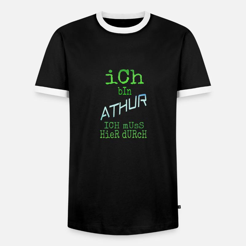 Gift for Athur - Men's Ringer Shirt - black/white