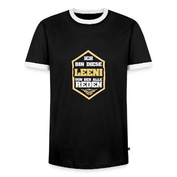 Leeni - T-shirt contrasté Homme - noir/blanc - Devant - AI Model Female 172 light (172cm) & AI Model Male 178 light (178cm)