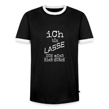 Lasse - Männer Kontrast-T-Shirt - Schwarz/Weiß - Vorne - AI Model Female 172 light (172cm) & AI Model Male 178 light (178cm)
