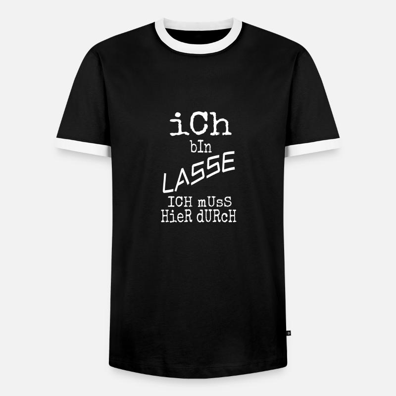 Leave - Men's Ringer Shirt - black/white