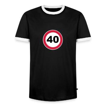 40ème anniversaire - T-shirt contrasté Homme - noir/blanc - Devant - AI Model Female 172 light (172cm) & AI Model Male 178 light (178cm)