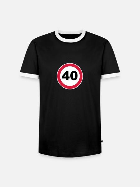 40th birthday - Men's Ringer Shirt - black/white